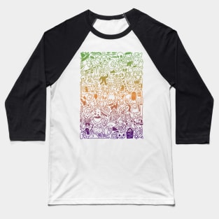 Halloween Doodle (linear gradient) Baseball T-Shirt